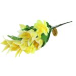 BUKIET MIX 9 SZTUCZNYCH KWIATÓW - LILII I RÓŻY KOLORU ŻÓŁTEGO - obrazek 3