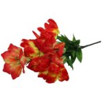 Sztuczny Bukiet 9 kwiatów - Mix Amarylis i Lilia, Kolor Czerwony, Wysokość 58cm - obrazek 2