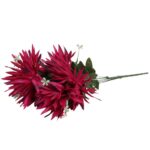 BUKIET 7 BORDOWYCH ASTRÓW Z BIAŁYMI DODATKAMI - KWIATY SZTUCZNE WYSOKIEJ JAKOŚCI - obrazek 2