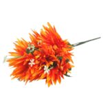 POMARAŃCZOWY BUKIET 7 SZTUCZNYCH ASTRÓW Z BIAŁYMI DODATKAMI - WYSOKOŚĆ 54 CM - obrazek 2