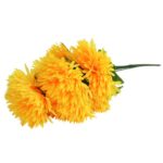 Bukiet Żółtych Sztucznych Chryzantem Strzępiastych - Dekoracja na Wszystkich Świętych, 54 cm - obrazek 2