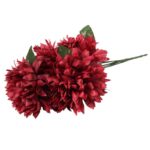 Bordowy Bukiet Sztucznych Chryzantem 62cm - Dekoracja na Wszystkich Świętych - obrazek 2
