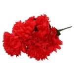 Czerwone Chryzantemy Sztuczne 62cm - 6 Szczegółowo Wykończonych Kwiatów w Bukiecie - obrazek 2