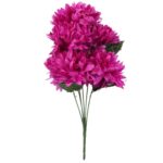 Sztuczny Bukiet 6 Dużych Fioletowych Chryzantem 62cm - Idealny na Wszystkich Świętych