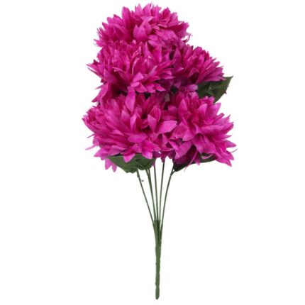 Sztuczny Bukiet 6 Dużych Fioletowych Chryzantem 62cm - Idealny na Wszystkich Świętych