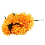 Sztuczny bukiet 6 dużych pomarańczowych chryzantem 62cm - Idealny na Wszystkich Świętych - obrazek 2