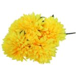 Bukiet sztucznych chryzantem żółtych 62cm - idealny do dekoracji na Wszystkich Świętych - obrazek 2