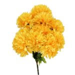 Bukiet 10 dużych chryzantem w kolorze żółtym