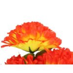 Pomarańczowy Bukiet Sztucznych Chryzantem z Trawką - Dekoracja na Wszystkich Świętych - obrazek 2