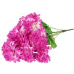 Bukiet 10 chryzantem w kolorze fioletowym z trawką - obrazek 3