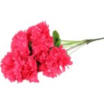 Sztuczny Bukiet 10 Różowych Chryzantem z Trawką - Dekoracja na Wszystkich Świętych - obrazek 3
