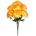 BUKIET 7 SZTUCZNYCH CHRYZANTEM W KOLORZE ŻÓŁTO-POMARAŃCZOWYM O WYSOKOŚCI 65 CM - obrazek 2