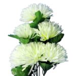 Sztuczne Chryzantemy w Bukiecie - 7 Białych Kwiatów, Wysokość 62 cm - obrazek 2