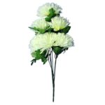 Sztuczne Chryzantemy w Bukiecie - 7 Białych Kwiatów, Wysokość 62 cm
