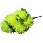 Bułkiet z 7 Zielonych Sztucznych Chryzantem Wysokość 62 cm - obrazek 3