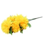 Bukiet Żółtych Sztucznych Chryzantem 62 cm - Dekoracja na Wszystkich Świętych - obrazek 2