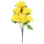 Bukiet Żółtych Sztucznych Chryzantem 62 cm - Dekoracja na Wszystkich Świętych