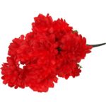 Bukiet 18 chryzantem w kolorze czerwonym z trawką - obrazek 2