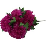 Sztuczny Bukiet Fioletowych Chryzantem z Trawką - Dekoracja na Wszystkich Świętych, 18 Sztuk - obrazek 2
