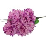 Różowy Bukiet Sztucznych Chryzantem z Trawką - Dekoracja na Wszystkich Świętych, 56 cm - obrazek 2