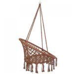 Fotel wiszący typu hamak Bocianie Gniazdo w kolorze brązowym, styl skandynawski, maksymalne obciążenie 150 kg. - obrazek 3