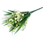 BUKIET 5 GAŁĄZEK Z KONWALIAMI 30 CM KOLOR BIAŁY - obrazek 3