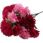 BUKIET 12 KWIATÓW MIX: RÓŻA, GOŹDZIK, CHRYZANTEMA KOLOR RÓŻOWY - obrazek 2