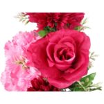 BUKIET 12 KWIATÓW MIX: RÓŻA, GOŹDZIK, CHRYZANTEMA KOLOR RÓŻOWY - obrazek 3