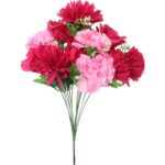 BUKIET 12 KWIATÓW MIX: RÓŻA, GOŹDZIK, CHRYZANTEMA KOLOR RÓŻOWY