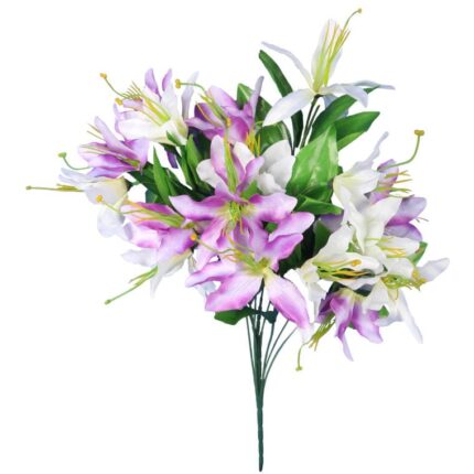 Sztuczne Clematisy Fioletowe - Bukiet 15 Sztuk, Wysokość 68 cm