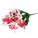 Sztuczne Clematisy w Kolorze Różowym 68cm - Bukiet z 15 Sztuk - obrazek 2