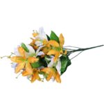 Sztuczny Bukiet 15 Clematisów Żółtych, Wysokość 68 cm - obrazek 2