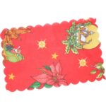 Czerwona Serwetka Materiałowa ze Świątecznym Nadrukiem 20x30 cm