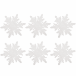 Komplet 6 Białych Zawieszek w Kształcie Śnieżynek 14 cm