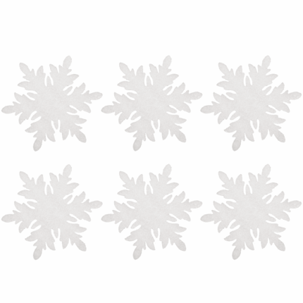 Komplet 6 Białych Zawieszek w Kształcie Śnieżynek 14 cm