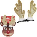 Spinki do włosów 2 szt świąteczne rogi Renifera 10 CM ZŁOTE