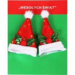 Komplet 2 Czerwonych Spinek do Włosów w Kształcie Czapeczek, 8 cm