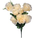 BUKIET 12 RÓŻ ROZWINIĘTYCH KREMOWYCH