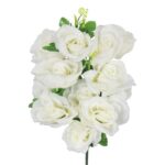 BUKIET 12 RÓŻ ROZWINIĘTYCH BIAŁYCH