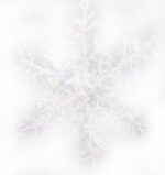 Zawieszka świąteczna Opalizująca śnieżynka 12 cm, kolor biały - obrazek 2