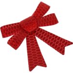 Zestaw 3 wstążek metalizowanych 10 cm kolor czerwony - obrazek 2