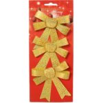 Zestaw 3 wstążek metalizowanych 10 cm kolor złoty