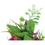 Sztuczny Bukiet Róż - 10 Gałązek w Kolorze Różowym z Dodatkami Dekoracyjnymi - obrazek 2