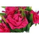 Sztuczny Bukiet Róż - 10 Gałązek w Kolorze Różowym z Dodatkami Dekoracyjnymi - obrazek 3