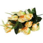 Sztuczny bukiet 9 żółtych róż o wysokości 45 cm - obrazek 3