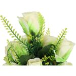 Bukiet Sztucznych Róż - 9 sztuk, Kolor Zielony, Wysokość 45 cm - obrazek 2