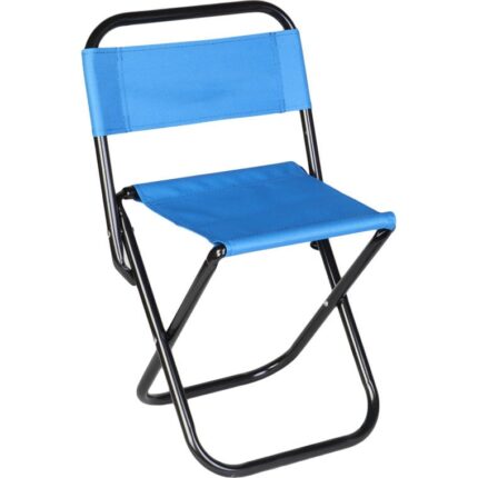 Krzesło turystyczne z oparciem niebieskie