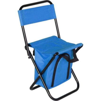 Niebieskie Krzesło Turystyczne z Torbą Izolacyjną i Oparciem, Model Wędkarski BS-032