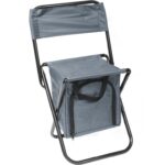 Składane Krzesło Turystyczne z Torbą Izolacyjną i Oparciem - Szare, Wzmocnione Aluminium, BS-033 - obrazek 2