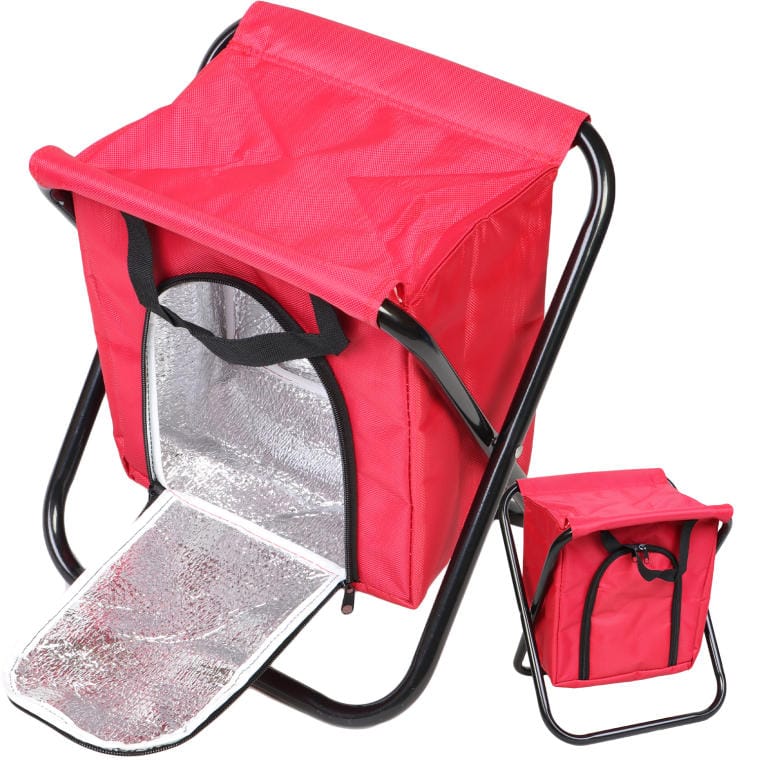 BS-037czerwone Krzesło turystyczne z torbą izolacyjną czerwone - obrazek 1